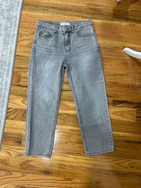 The Frankie Shop Gray Cropped Ankle Jeans